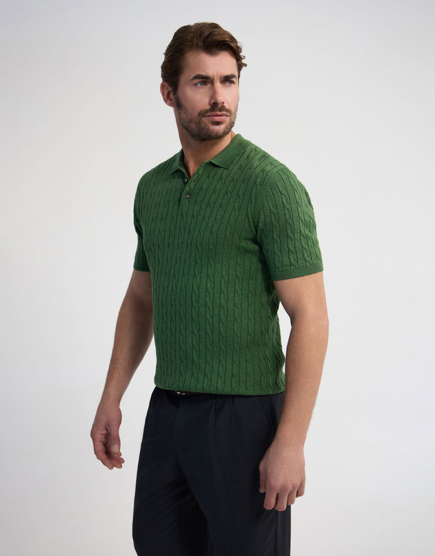 Oxford - Fernando Cable Knit Polo