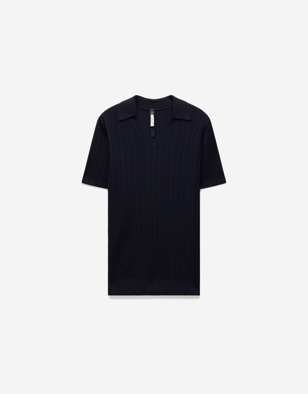 Calibre - Collared Technical Knit Polo Navy