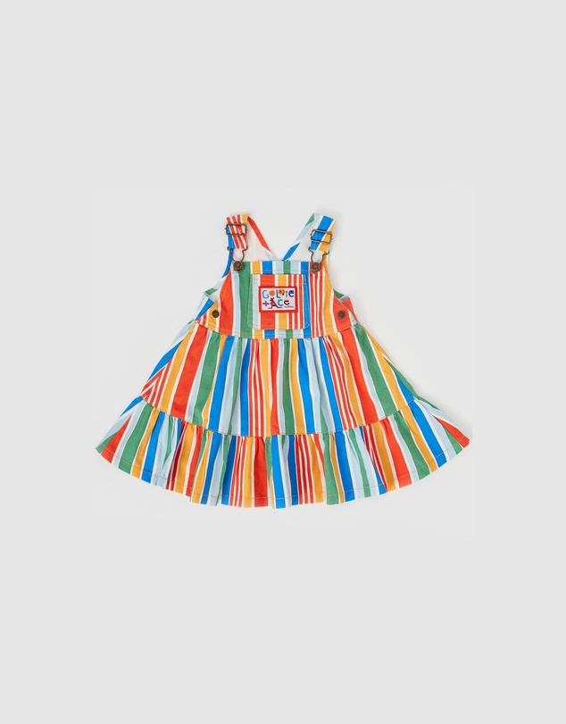 Goldie + Ace - Tully Tiered Pinafore Dress Land Down Under Stripe- ICONIC EXCLUSIVE