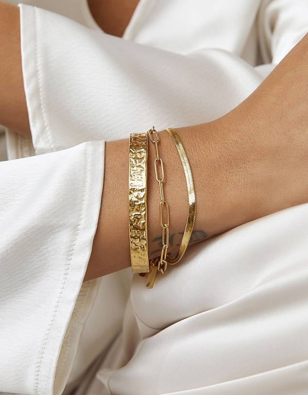 Arms Of Eve - Sylvia Gold Snake Chain Bracelet