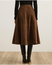 Atmos&Here - Frances Suede Flare Midi Skirt
