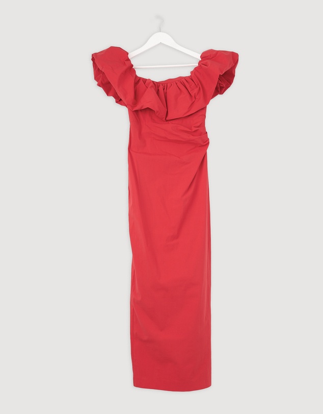 Revibe - Repaired Shona Joy Campbell Off Shoulder Bubble Maxi Dress - AU 8