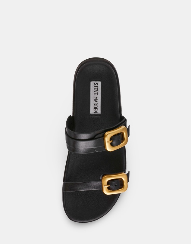 Steve Madden - Margey Black Leather Sandals