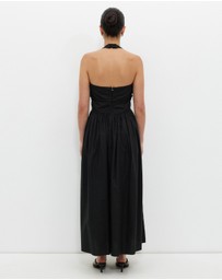 Calli - Contrast Bind Halter Midi Dress