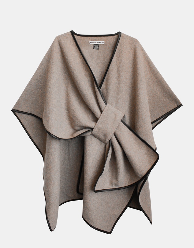 Morgan & Taylor - Jane Bias-Edged Poncho in Beige