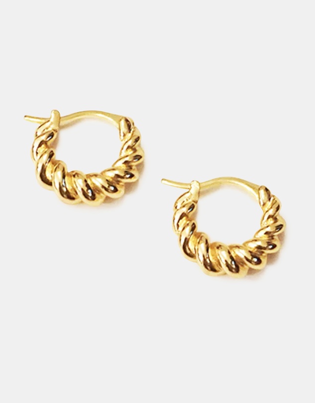 Ichu - Croissant Twist Hoop Gold