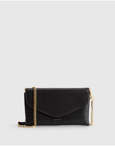 Evity - Lila Leather Chain Crossbody Purse