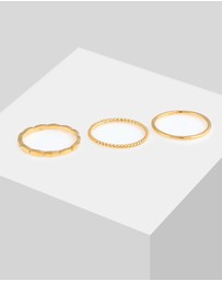 Elli Jewelry - Ring Stacking Trend Set in 925 Sterling Silver Gold Plated