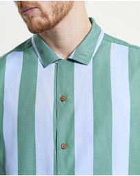 Ben Sherman - Viscose Stripe Short Sleeve Shirt