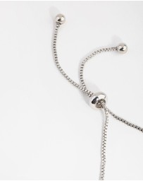 Lovisa - Silver Cubic Zirconia Navette Flower Toggle Tennis Bracelet
