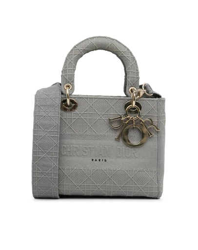 Pre-Loved by Azura Reborn - Pre-Loved dior Dior Caro Mini Bag Grey Embossed Canvas