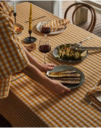 Mosey Me - Mango Seersucker Tablecloth