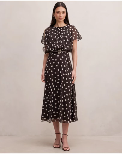 Forever New - Dalton Flutter Sleeves Midi Dress
