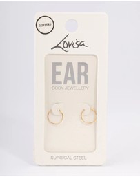 Lovisa - Gold Plated Surgical Steel Fine Sleeper Earrings 10mm