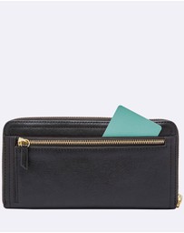 Fossil - Logan Black Zip Clutch