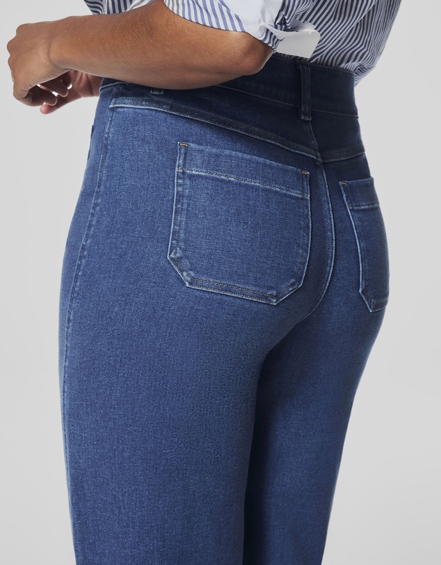 Spanx - Airessentials-Cropped Wide Leg Washed Blue