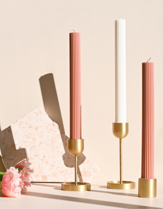 Black Blaze - Column Pillar Candle Duo