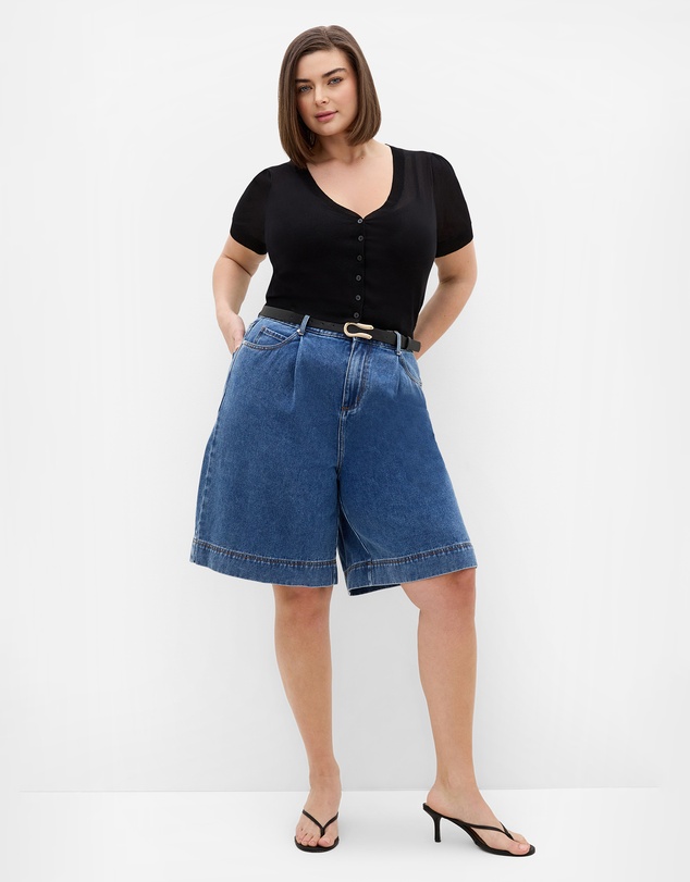 City Chic - Plus size Tara Short Sleeve Crop Cardigan - black