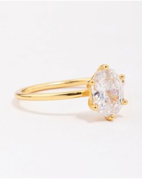 Lovisa - Gold Plated Sterling Silver Oval Solitaire Ring