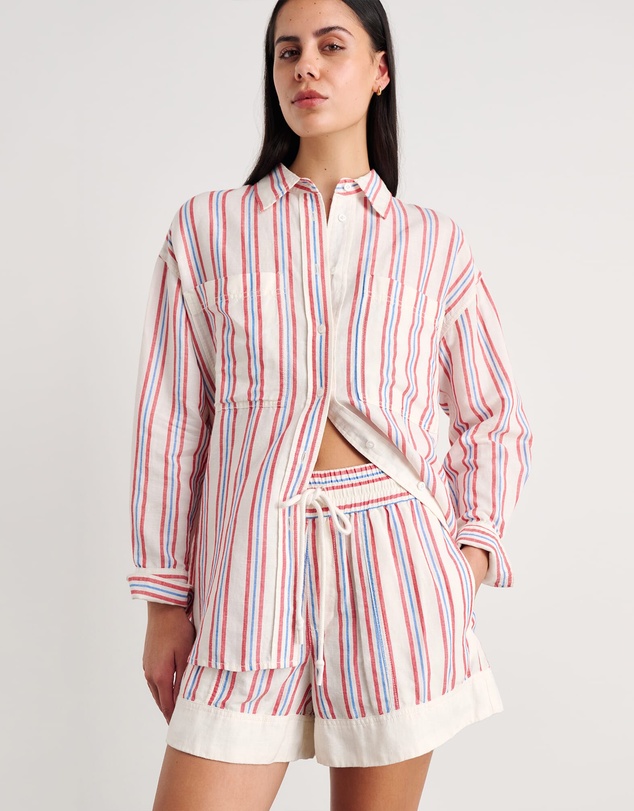 Jag - Gigi Stripe Pull On Short - ICONIC EXCLUSIVE