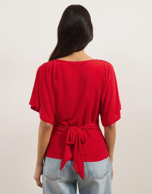 Atmos&Here - Amara Jersey Tie Back Short Sleeve Top