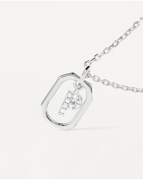 PDPAOLA - Mini Letter P Silver Necklace