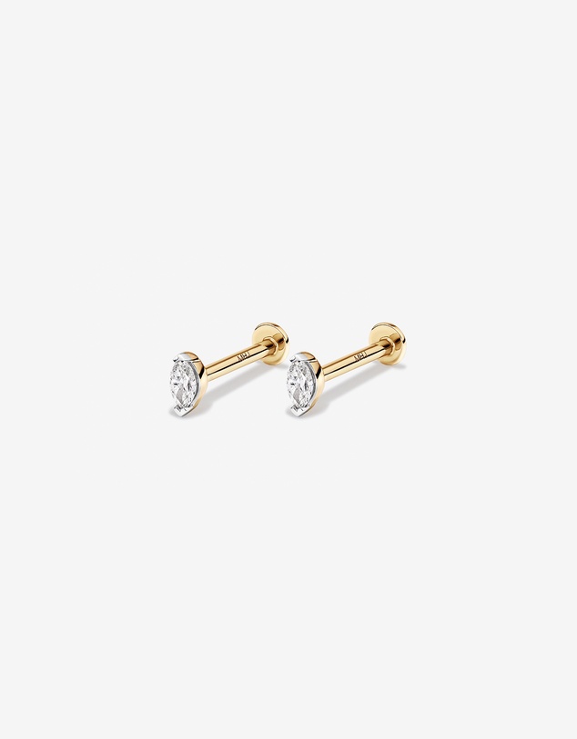 Michael Hill - Marquise Diamond Stud Helix Earring in 10kt Yellow Gold