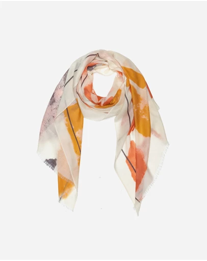 Ozwear Connection Uggs - 100% Australian Wool Print Scarf Orange and Grey