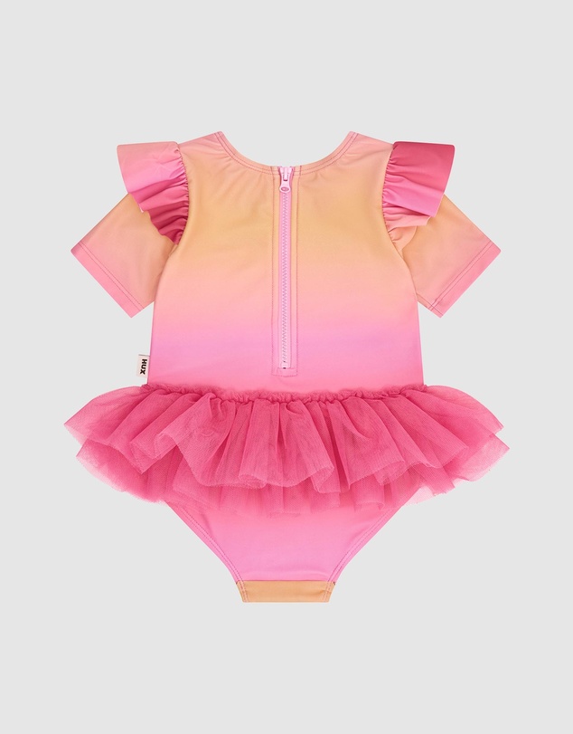 Huxbaby - Sunset Ombre Strawberry Tulle Swimsuit - Babies-Kids