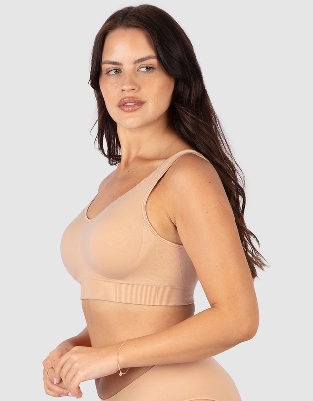 B Free Intimate Apparel - Wide Strap Wirefree Bra with Fixed Comfort Cups (A-B-C-D) Cup