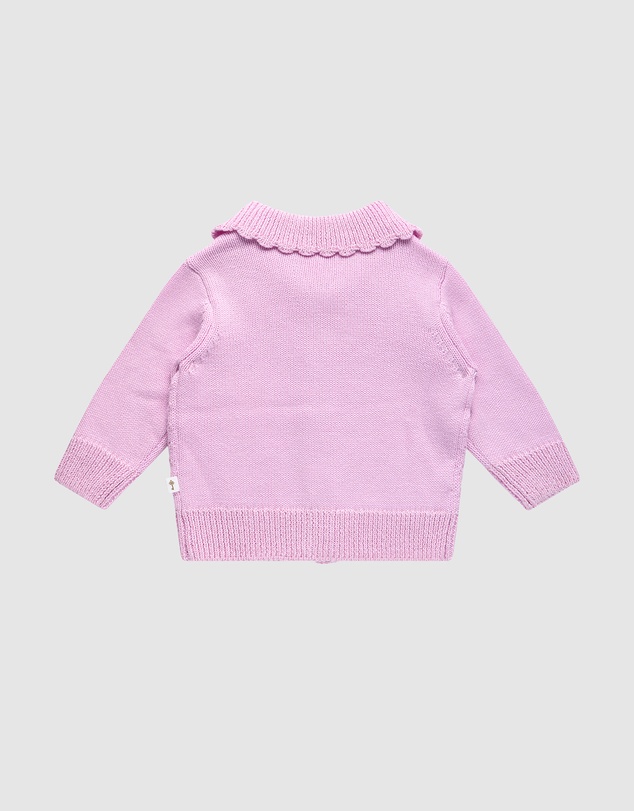 Fleur Harris - Heart Cardigan in Lilac