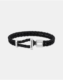THOMAS SABO - Double Bracelet with Braided, Black Leather