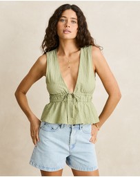 Rhythm - Vista Stripe Tie Front Top