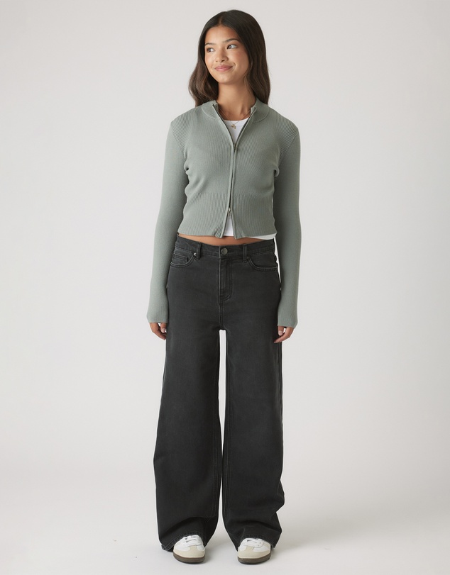 Decjuba Kids - Matilda Zip Up Knit Jacket - Teens