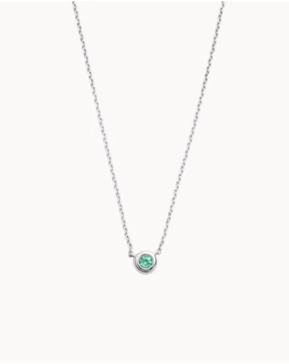 Kirstin Ash - Petite Birthstone Necklace May Emerald
