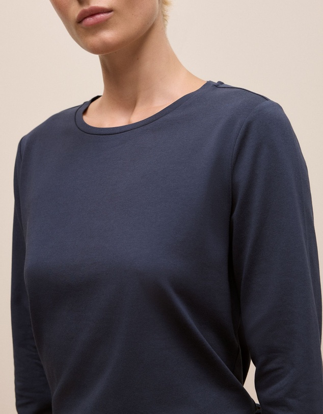 Trenery - Cotton Long Sleeve Crew T-shirt in Night Sky