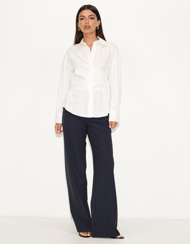 Dazie - Bella Pinstripe Straight Leg Pants