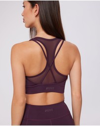 Upstate - Contour+ Mesh Back Crop - Merlot