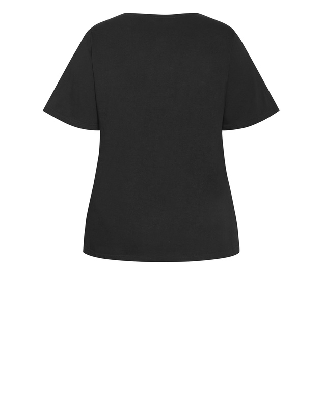 City Chic - Curved Hem Lip Tee