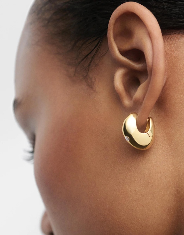 PDPAOLA - Wave Gold Hoop Earrings