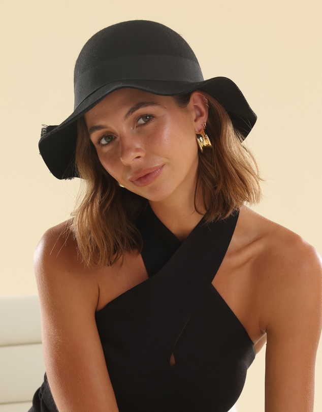 Morgan & Taylor - Julietta Wool Felt Cloche Hat in Black