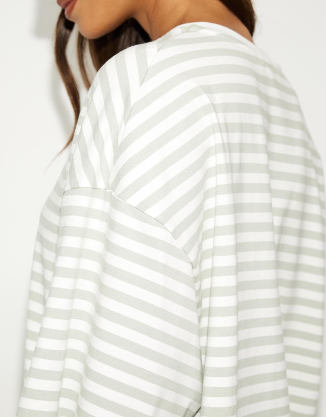 Dazie - Nostalgia Stripe Oversized Boyfriend Tee