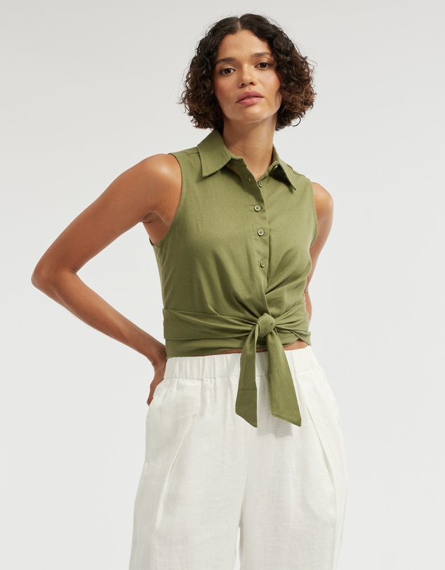 Amelius - Naomi Wrap Crop Shirt