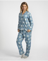 Mitch Dowd - Cuppa Joe Flannel Pyjama Set - Blue