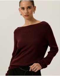 Tussah - Violet Fine Knit Boat Neck Top