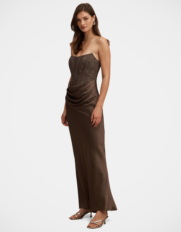 Forever New - Ivy Lace Corset Drape Maxi Dress