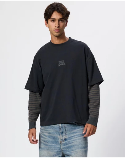 Thrills - What We Believe Layer Oversize Box Crop LS Tee