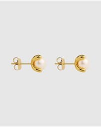 Najo - Moana Yellow Gold Pearl Earring