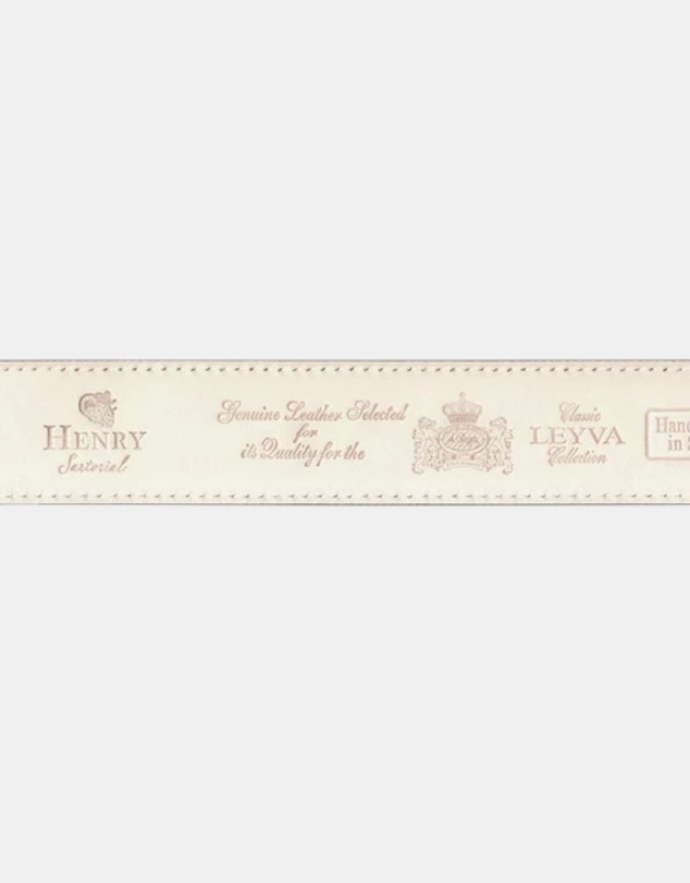 Henry Bucks - HENRY SARTORIAL x LEYVA Calf Leather Belt BROWN