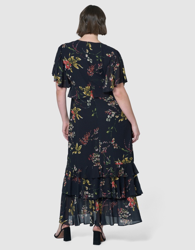 Pink Dusk by Curve Project - Lavinia Frill Maxi Dress